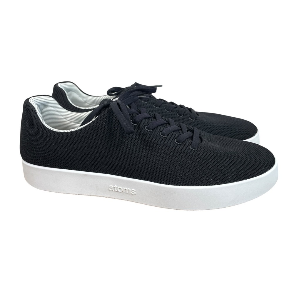Atoms Model 001 Shoes‎ Sneakers Mens 14.5 Black White Vegan Comfort Cushioned